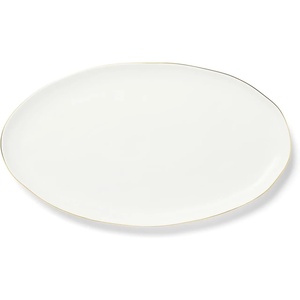 Sur La Table Gold Rimmed Oval Platter, White