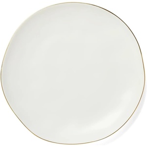 Sur La Table Gold Rimmed Salad Plate, Elegant White Porcelain Salad Plate with Refined Gold Rim for Everyday and Formal Dining