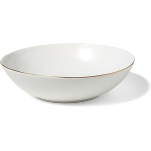Sur La Table Gold Rimmed Serve Bowl, White
