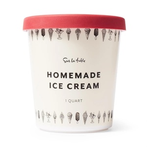 Sur La Table Ice Cream Tub, Insulated Stainless Steel Container for Storing and Scooping Homemade Ice Cream(Red)