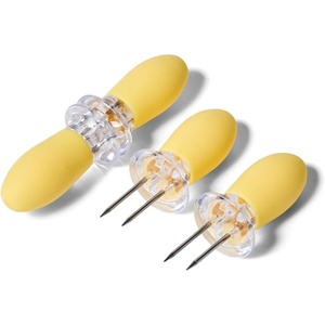 Sur La Table Interlocking Corn Holders, Set of 4, Yellow
