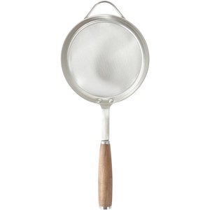 Sur La Table Kitchen Essential Stainless Steel W/Walnut Handle 5.5 Inch Mesh Strainer and Sifter
