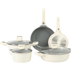 Sur La Table Kitchen Essentials Craft Studio Cast Aluminum Detachable Handle 8 and 10 Inch Skillet Fry Pan Set w/PFA Free Ceramic Non Stick Removable Handle Induction Safe – Eggshell White(Eggshell White)