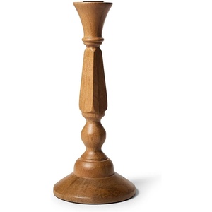 Sur La Table Mango Wood Taper Candle Holders, Brown
