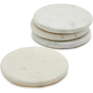 Sur La Table Marble Coasters, Set of 4, White