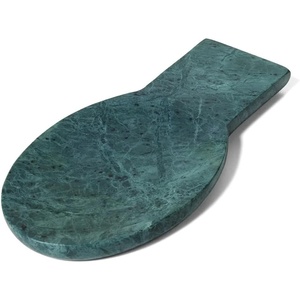 Sur La Table Marble Spoon Rest, Green, Natural Green Marble Utensil Rest for Stovetop and Counter Use
