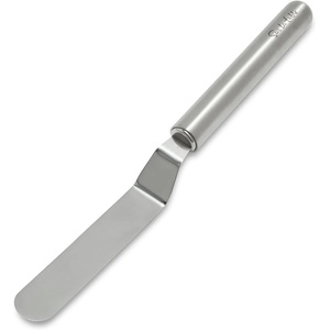 Sur La Table Offset Stainless Steel Icing Spatula, Angled Blade Frosting Spatula for Smooth Cake Decorating and Pastry Finishing(Stainless Steel)