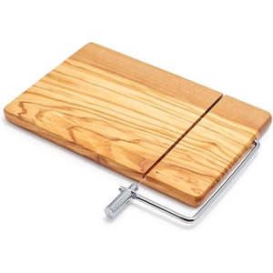 Sur La Table Olivewood Cheese Board with Built-in Slicer, Tan