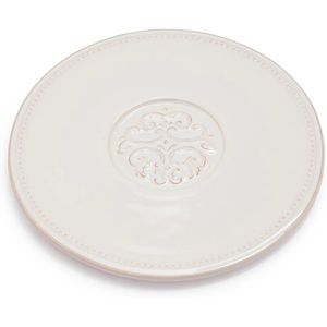 Sur La Table Pearl Stoneware Medallion Trivet, White