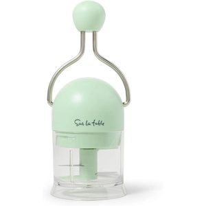 Sur La Table Ratchet Garlic & Ginger Chopper, Sage, Hands-Free Ratchet Press for Mess-Free Mincing of Aromatics and Fresh Herbs