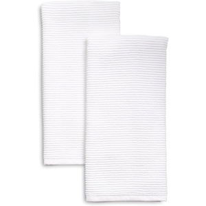 Sur La Table Ribbed Kitchen Towels – Set of 2, Oversized 30″ x 20″ Super-Absorbent 100% Turkish Cotton Dish Towels – Durable & Machine Washable