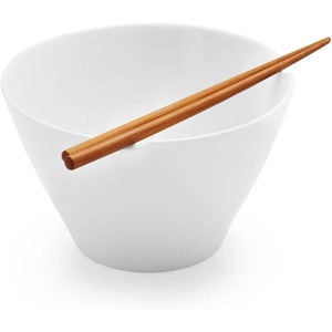 Sur La Table Rice Bowl with Bamboo Chopsticks, White