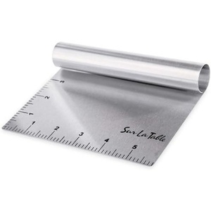 Sur La Table Stainless Steel Bench Scraper, Sharp Rigid Blade for Dough Cutting, Portioning and Surface Cleaning