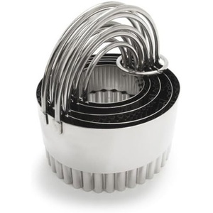 Sur La Table Stainless Steel Fluted Biscuit Cutters, Set of 5, Silver