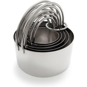 Sur La Table Stainless Steel Round Biscuit Cutters, Set of 5, Silver