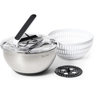 Sur La Table Stainless Steel Salad Spinner, Silver