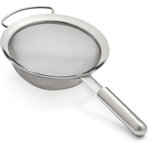 Sur La Table Stainless Steel Sieve, Fine Mesh Strainer with Weighted Rim for Dusting, Straining and Sifting, 7 in
