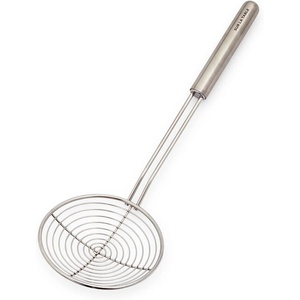 Sur La Table Stainless Steel Wire Skimmer – 18/8 Steel with Long 14″ Handle for Lifting Fried or Delicate Foods, Weighted Ergonomic Grip, Dishwasher
