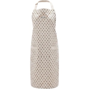 Sur La Table Tulip Apron, Blue, Full-Coverage Cotton Apron with Embroidered Tulip Design and Adjustable Neck Strap