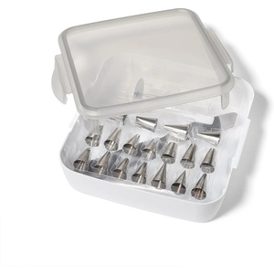 Sur La Table Ultimate Decorating Set, 34-Piece, Complete Stainless Steel Cake Decorating Kit with Tips, Bags and Coupler for Frosting, 34-Piece