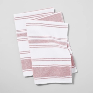 Sur La Table Ultra-Absorbent Terry Towels, Blue, Set of 2 Plush Cotton Terry Towels for Fast Drying and Heavy Kitchen Use, Set of 2(Red)