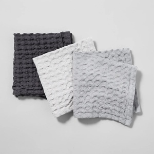 Sur La Table Washed Waffle Dishcloths, Set of 3, Gray(Gray)