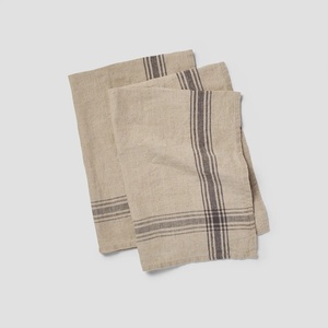 Sur La Table Windowpane Linen Stripe Towels, Set of 2, Green