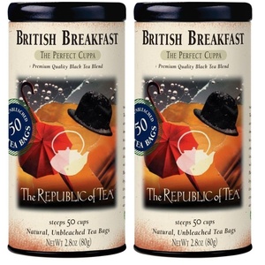 The Republic of Tea – British Breakfast Tea 2.8 oz Tin, 50 Tea Bags, Gourmet Black Tea | Caffeinated(50 Count (Pack of 2))