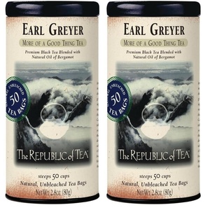 The Republic of Tea – Earl Greyer Black Tea Tin, 50 Tea Bags, Naturally Caffeinated(50 Count (Pack of 2))
