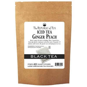 The Republic of Tea – Ginger Peach Black Iced Tea Bags, 8 Large Quart-Sized Iced Tea Pouches, Naturally Caffeinated(40 Count (Pack of 1))