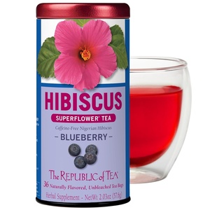 The Republic of Tea, Hibiscus Blueberry Superflower Herbal Tea, 36 Tea Bag Tin(36 Count (Pack of 1))