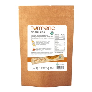 The Republic of Tea Organic Turmeric Single Sips, Instant Turmeric Herbal Tea (14 Single-Serve Packets)(50 Count (Pack of 1))