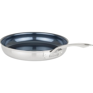 Viking 4-Ply Frying Pans, 2-Piece Laser Clad Titanium Performance Ti, 9.5 and 11 Inch, Blue/SIlver(12 Inch)