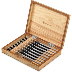 WÜSTHOF 8-Piece Stainless Mignon Steak Knife Set, Silver(8-Piece Olivewood Set)