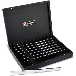 WÜSTHOF 8-Piece Stainless Mignon Steak Knife Set, Silver(8-Piece Set)