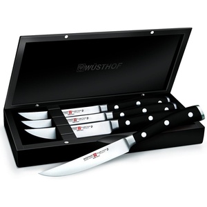 WÜSTHOF Classic IKON 4-Piece Carbon Steak Knife Set(4.5″)