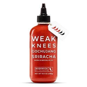 Weak Knees Gochujang Sriracha Hot Sauce – Infused with Bold Korean Gochujang Paste & Classic Spicy Sriracha for Noodles, Rice & Marinades – Made in the USA – 10.5oz Squeeze Bottle(Gochujang Sriracha 10.5oz)